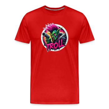 Troll-Punk - Männer Premium Bio T-Shirt - Rot - Vorne - Damien (186cm)