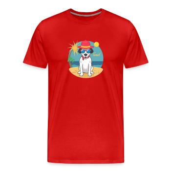 chien ete - T-shirt bio Premium Homme - rouge - Devant - Damien (186cm)