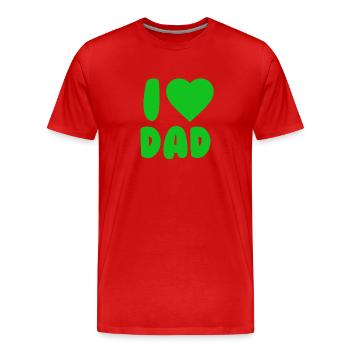 I LOVE DAD Green - Männer Premium Bio T-Shirt - Rot - Vorne - Damien (186cm)
