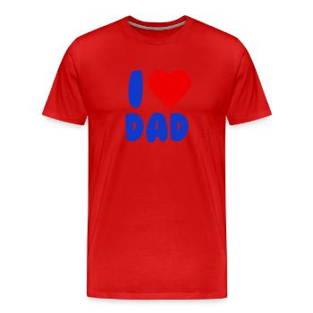 I LOVE DAD Blue Red - Männer Premium Bio T-Shirt - Rot - Vorne - Damien (186cm)