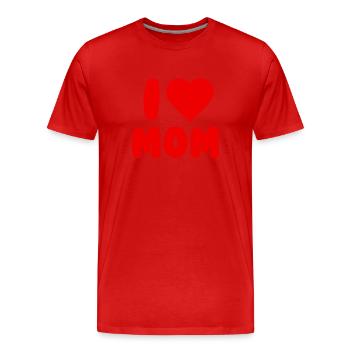 I love MOM - Men's Premium Organic T-Shirt - red - Front - Damien (186cm)