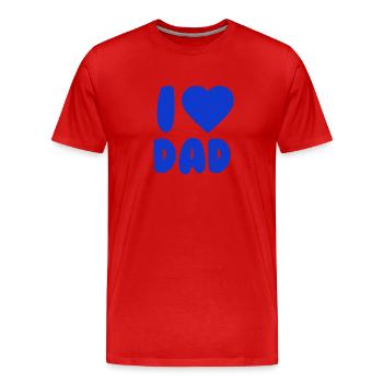 I LOVE DAD Blue - Männer Premium Bio T-Shirt - Rot - Vorne - Damien (186cm)