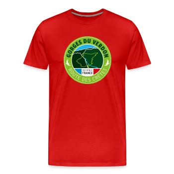 Gorges du Verdon | Grand Canyon du Verdon - Männer Premium Bio T-Shirt - Rot - Vorne - Damien (186cm)