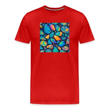 motif opale - T-shirt bio Premium Homme - rouge - Devant - Damien (186cm)