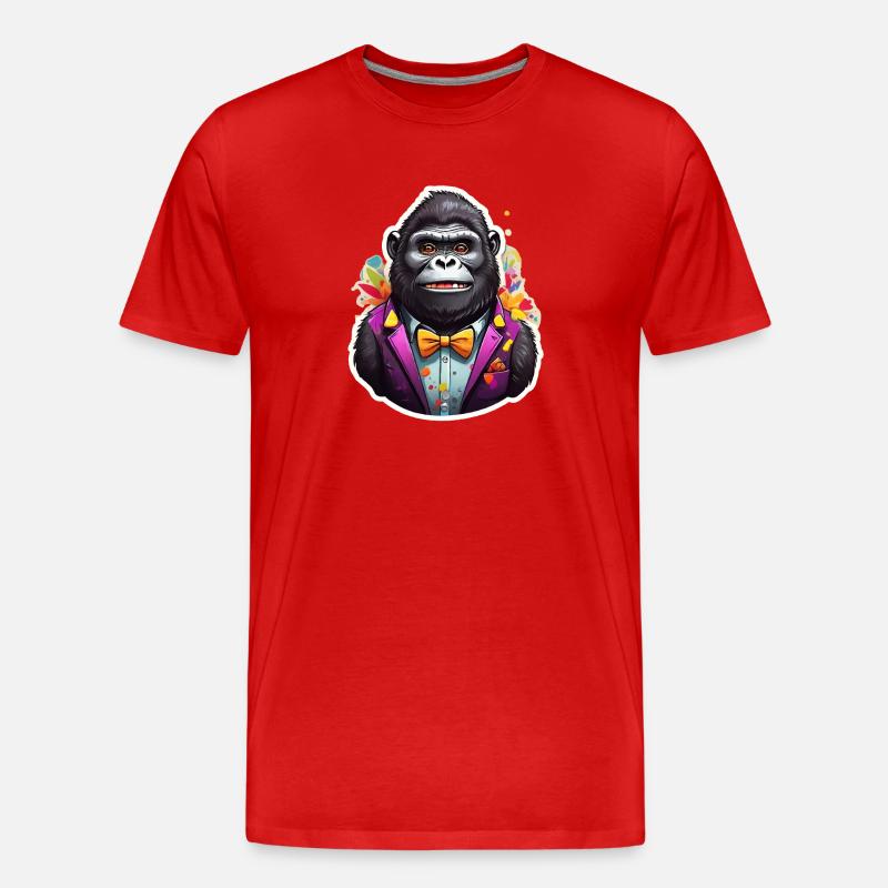 Lustiges Comic Gorilla - Männer Premium Bio T-Shirt - Rot