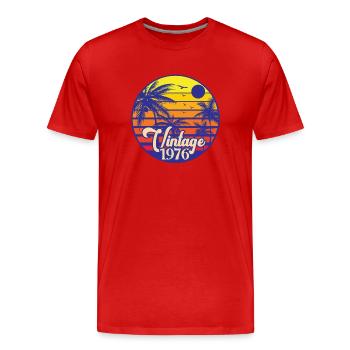 Millésime 1976 - T-shirt bio Premium Homme - rouge - Devant - Damien (186cm)