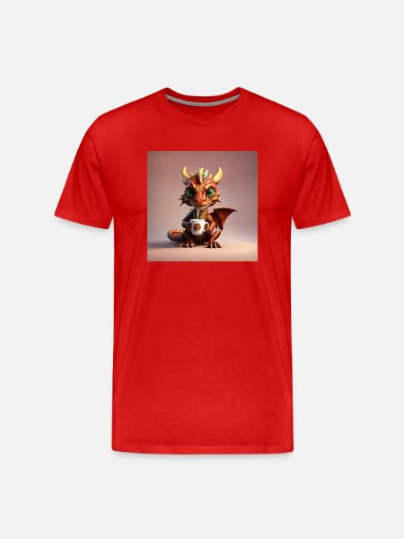 Baby Coffee Dragon - Men's Premium Organic T-Shirt - red