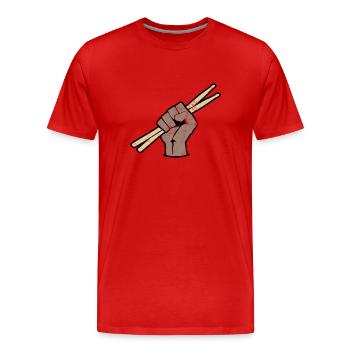 Schlagzeug Schlagzeuger - Männer Premium Bio T-Shirt - Rot - Vorne - Damien (186cm)
