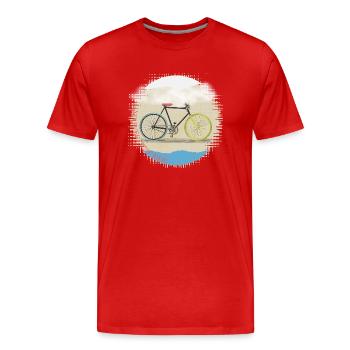 Kein Sprit, nur fahren - Fahrrad Radfahren Kunstdesign - Männer Premium Bio T-Shirt - Rot - Vorne - Damien (186cm)