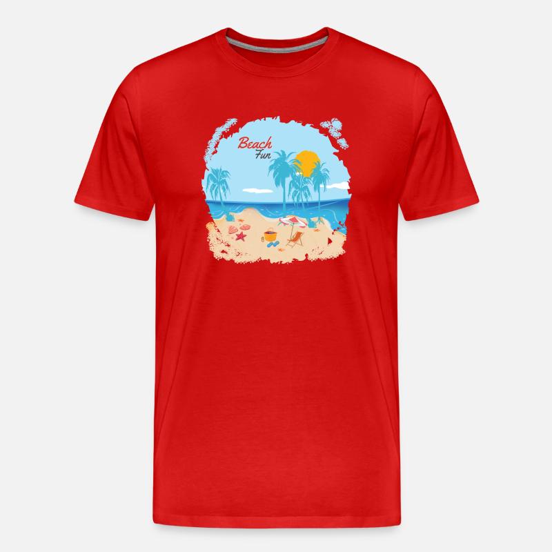 Beach Fun - Men's Premium Organic T-Shirt - red