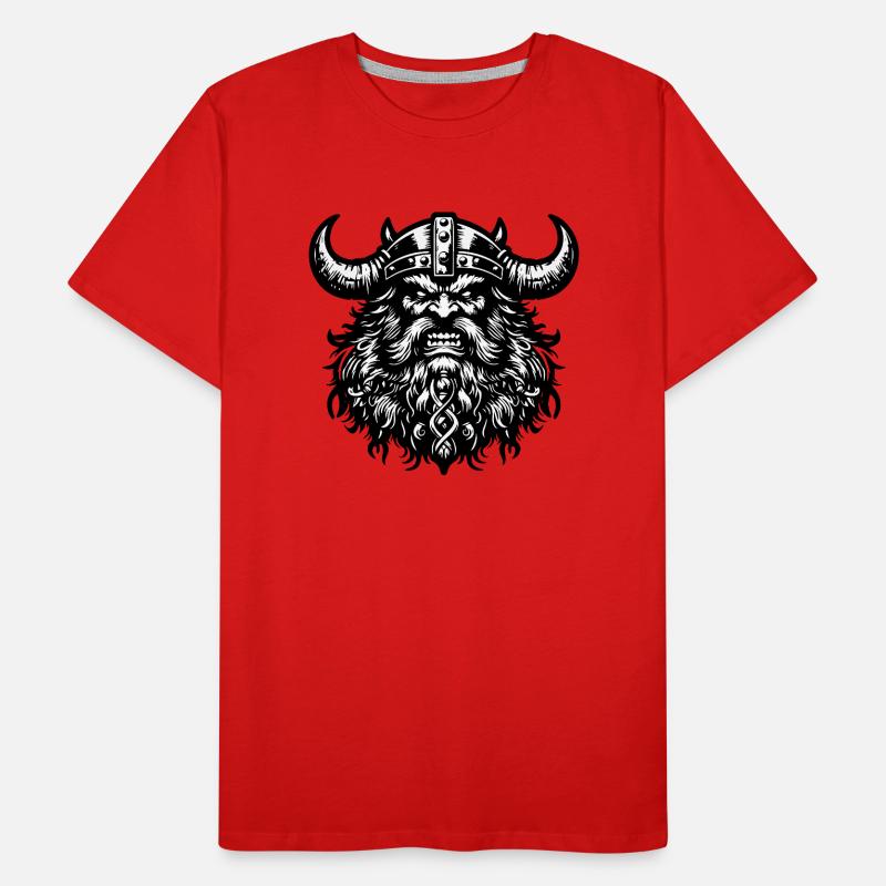 Mächtiger Wikingerkrieger Version 4 Männer Premium Bio T-Shirt
