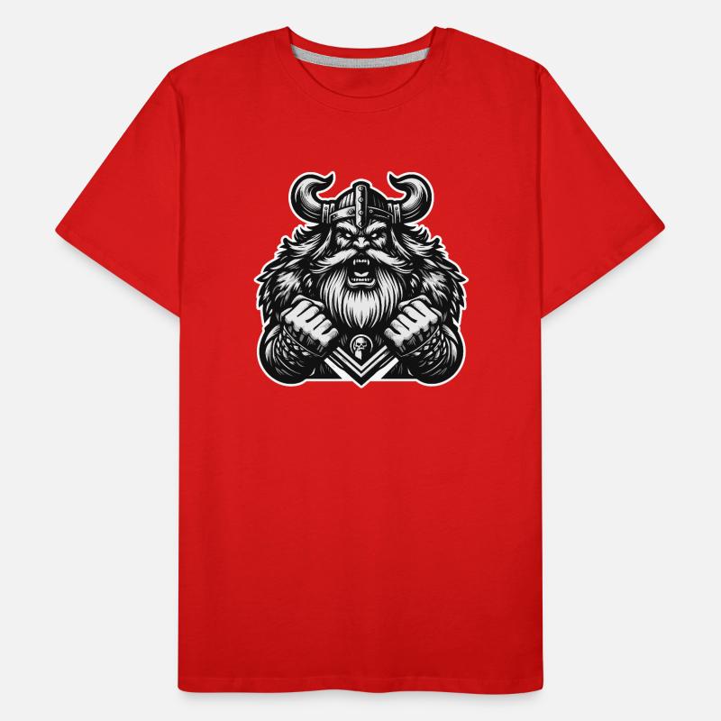 Mächtiger Wikingerkrieger Version 6 Männer Premium Bio T-Shirt