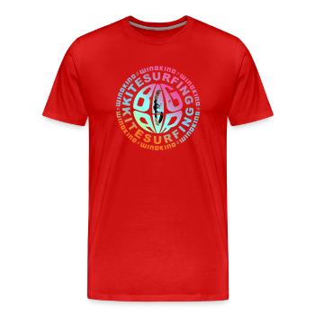 Kitesurfing - Men's Premium Organic T-Shirt - red - Front - Damien (186cm)
