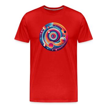 Planète psychédélique - T-shirt bio Premium Homme - rouge - Devant - Damien (186cm)