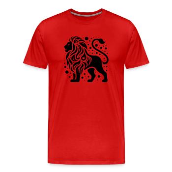 Lion élégant à la crinière sauvage - T-shirt bio Premium Homme - rouge - Devant - Damien (186cm)