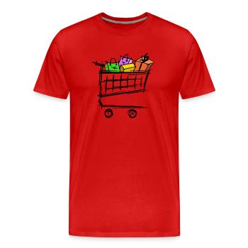 Full Shopping Cart Shopping Bags Gifts - Men's Premium Organic T-Shirt - red - Front - Damien (186cm)