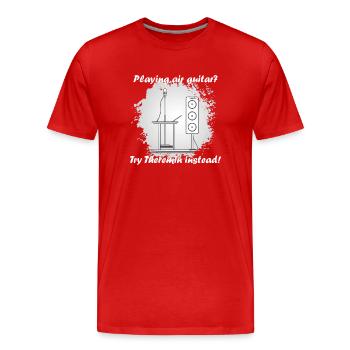 Playing air guitar? Try Theremin instead - Men's Premium Organic T-Shirt - red - Front - Damien (186cm)