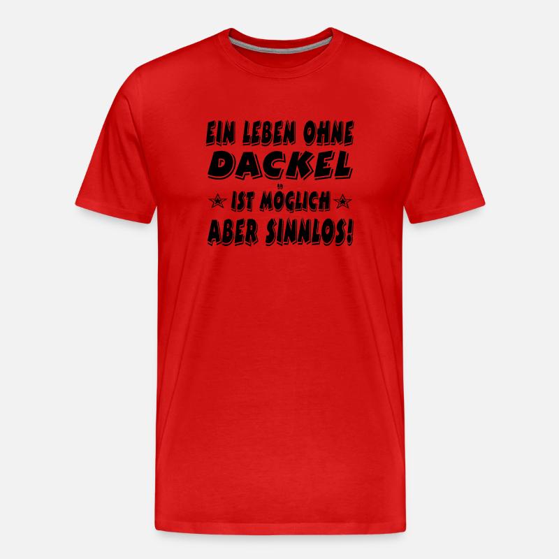 Dackel - Männer Premium Bio T-Shirt - Rot