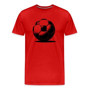 Ballon de football avec ombre - T-shirt bio Premium Homme - rouge - Devant - Damien (186cm)