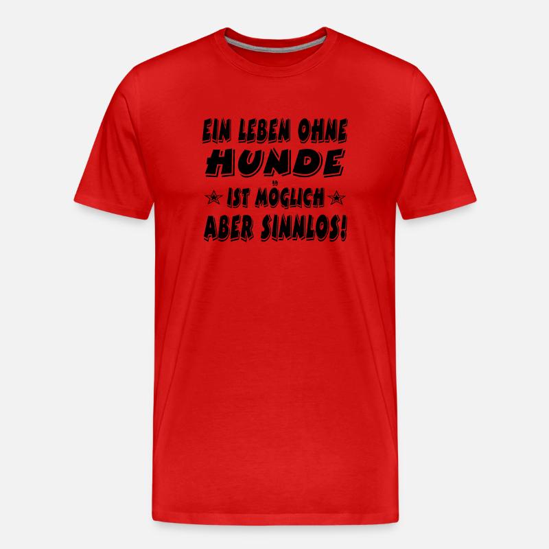 Hunde - Männer Premium Bio T-Shirt - Rot