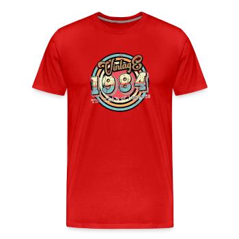 Millésime 1984 - T-shirt bio Premium Homme - rouge - Devant - Damien (186cm)