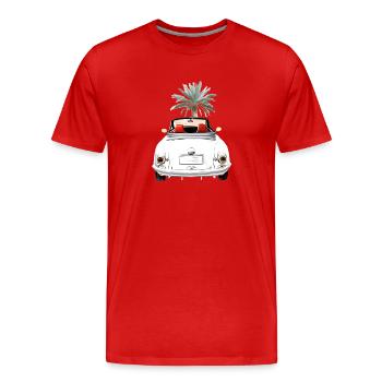 Cabriolet en été avec le plaisir de conduire Palme Cabriolet - T-shirt bio Premium Homme - rouge - Devant - Damien (186cm)