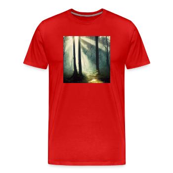 De chaque obscurité surgit un soleil radieux - T-shirt bio Premium Homme - rouge - Devant - Damien (186cm)