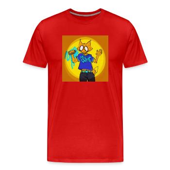 Fox Graffiti - Männer Premium Bio T-Shirt - Rot - Vorne - Damien (186cm)