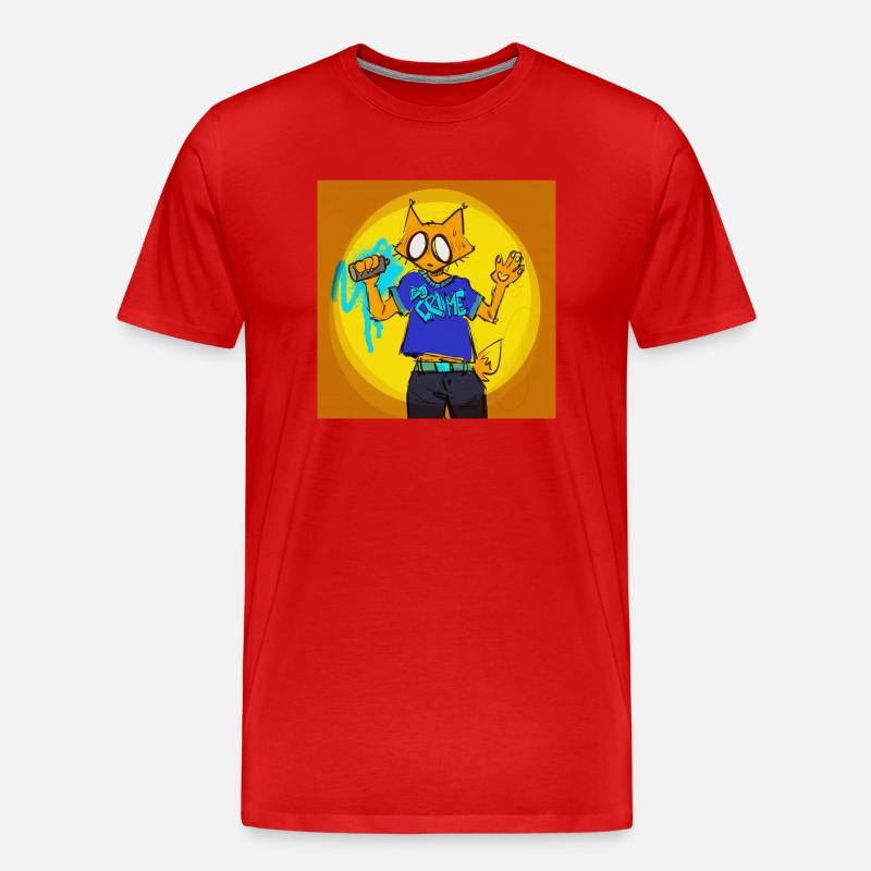 Fox Graffiti - Männer Premium Bio T-Shirt - Rot