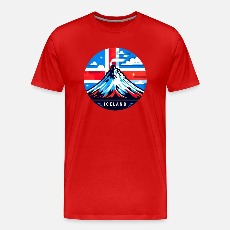iceland Island 5 - Männer Premium Bio T-Shirt - Rot