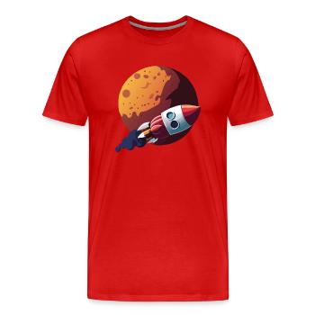 Mars Rocket - Men's Premium Organic T-Shirt - red - Front - Damien (186cm)