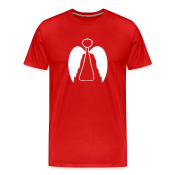 Wings flying symbol Angel protect - Men's Premium Organic T-Shirt - red - Front - Damien (186cm)