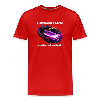 Conduire une voiture électrique, c’est amusant - T-shirt bio Premium Homme - rouge - Devant - Damien (186cm)