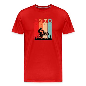 Années 1970 - T-shirt bio Premium Homme - rouge - Devant - Damien (186cm)