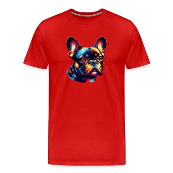 Bouledogue français - T-shirt bio Premium Homme - rouge - Devant - Damien (186cm)