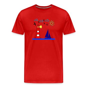 Segeln - Männer Premium Bio T-Shirt - Rot - Vorne - Damien (186cm)