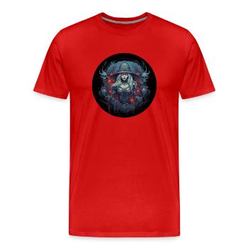 The necromancer in role-playing - Men's Premium Organic T-Shirt - red - Front - Damien (186cm)