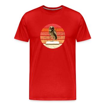 la chouette - T-shirt bio Premium Homme - rouge - Devant - Damien (186cm)