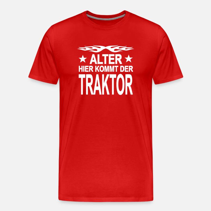 Traktor - Männer Premium Bio T-Shirt - Rot