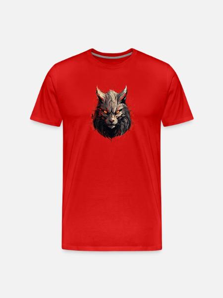 Wolfsblick der Durchdringung - Männer Premium Bio T-Shirt - Rot