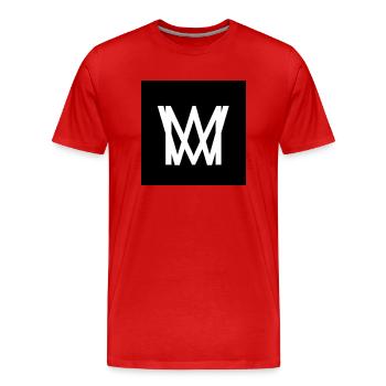 Mon logo - T-shirt bio Premium Homme - rouge - Devant - Damien (186cm)