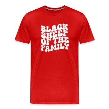 Mouton noir rétro - T-shirt bio Premium Homme - rouge - Devant - Damien (186cm)