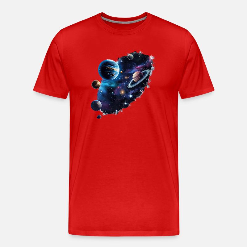 Atemberaubenden Bilder fremder Welten - Männer Premium Bio T-Shirt - Rot