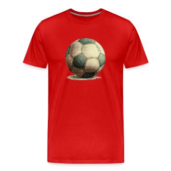 Fußball Retro - Männer Premium Bio T-Shirt - Rot - Vorne - Damien (186cm)