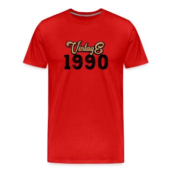 1990 Vintage - Men's Premium Organic T-Shirt - red - Front - Damien (186cm)