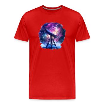 Die Wunder des Kosmos zu entdecken - Männer Premium Bio T-Shirt - Rot - Vorne - Damien (186cm)