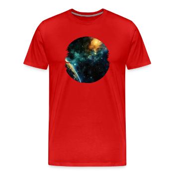 Das Universum ist Faszination und Inspiration - Männer Premium Bio T-Shirt - Rot - Vorne - Damien (186cm)