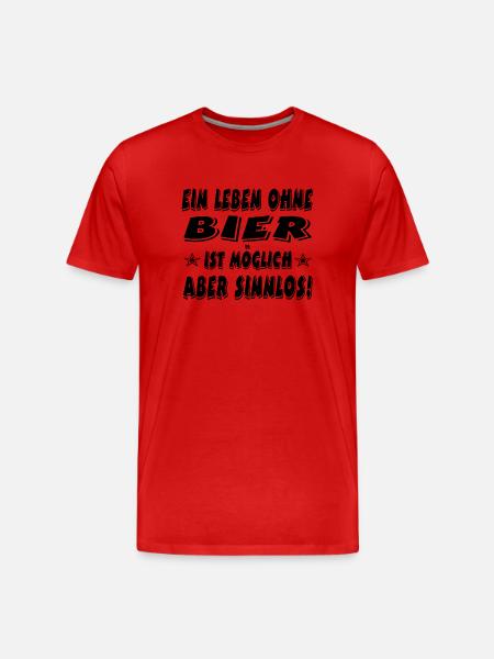 Bier - Männer Premium Bio T-Shirt - Rot