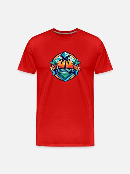 Summertime - Männer Premium Bio T-Shirt - Rot
