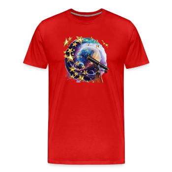 Une fenêtre sur un autre monde - T-shirt bio Premium Homme - rouge - Devant - Damien (186cm)
